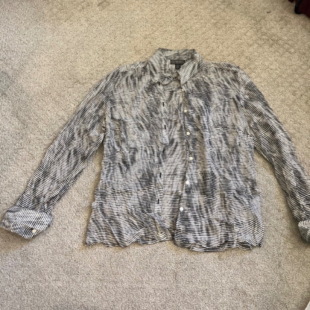 Sheer Black and White Blouse